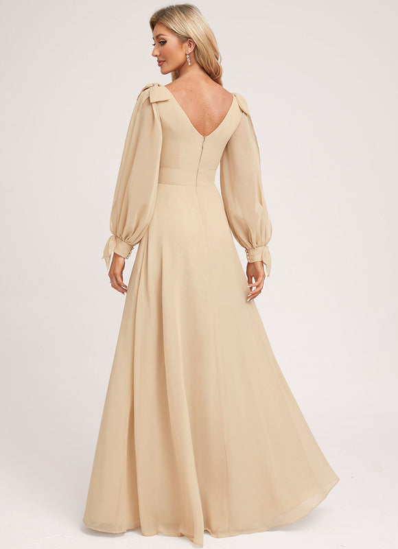 Robe Longue Beige Dorée - gallery 1