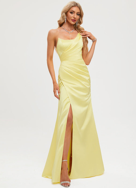 Robe De Soirée Dorée Longue - gallery 4