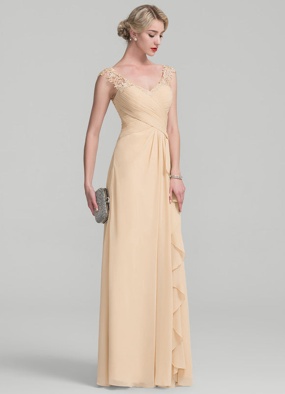 Robe Longue Élégante Champagne - gallery 2