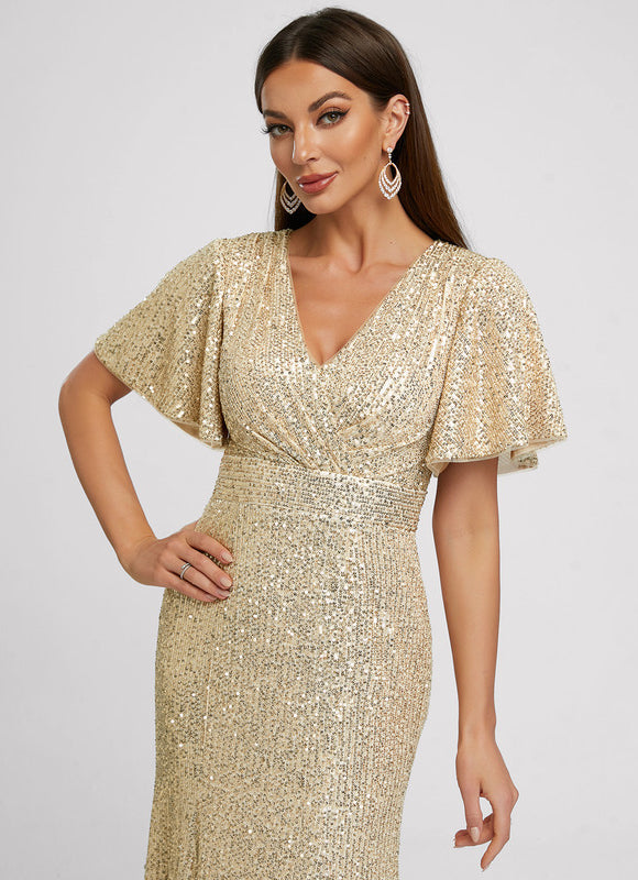 Robe De Cocktail Dorée - gallery 6