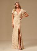 Robe Longue Dorée Demoiselle D'Honneur