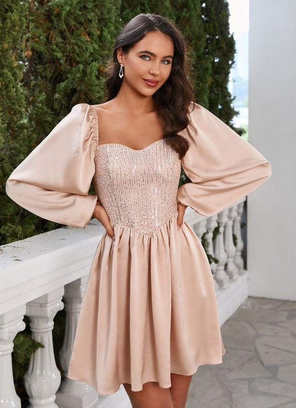 Robe Paillette Champagne Dorée