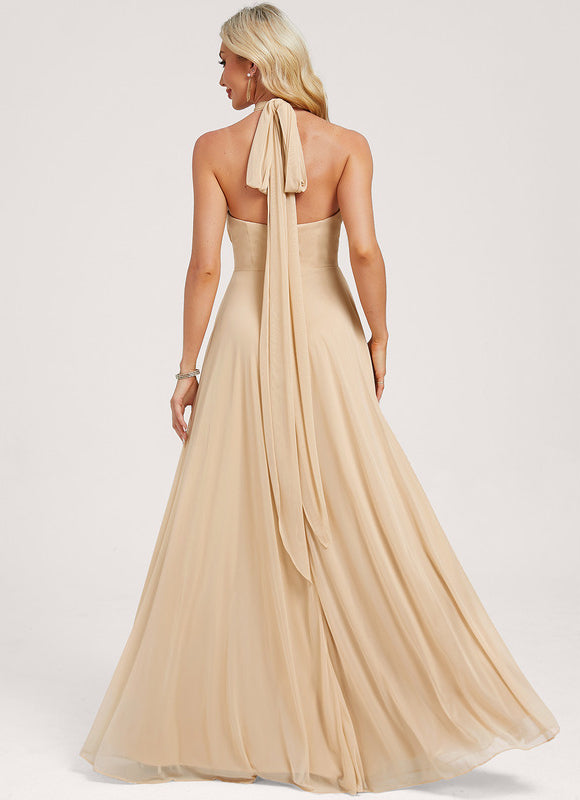 Robe Longue Fluide Dorée Multiposition - gallery 5