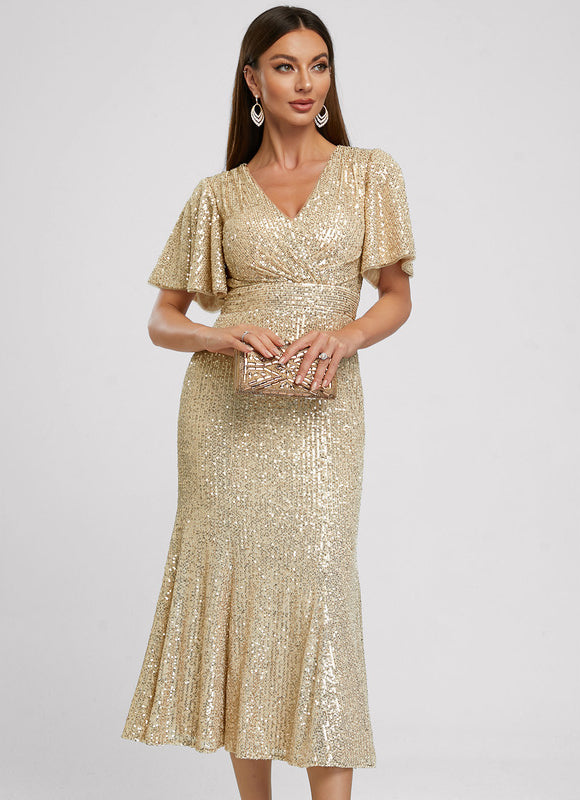 Robe De Cocktail Dorée - gallery 4
