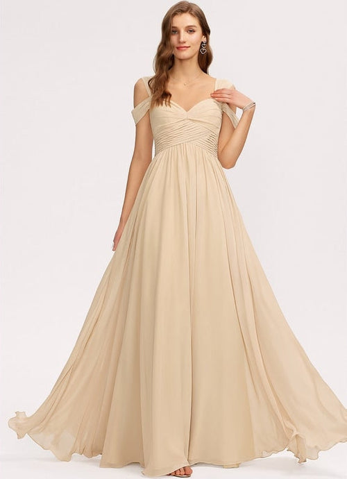 Robe De Soirée Longue Dorée
