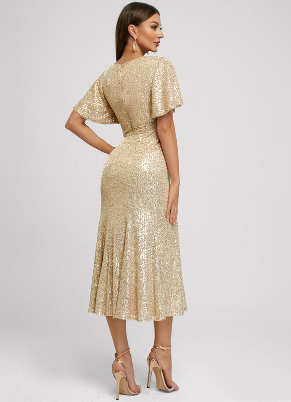 Robe De Cocktail Dorée - gallery 2