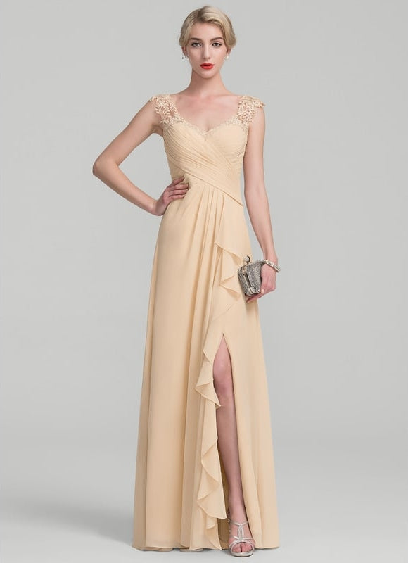 Robe Longue Élégante Champagne
