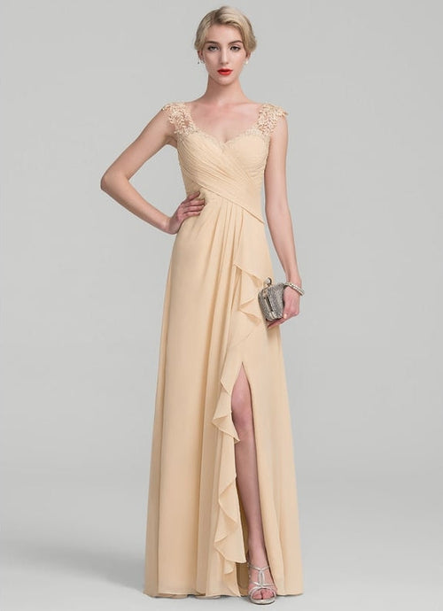 Robe Longue Élégante Champagne