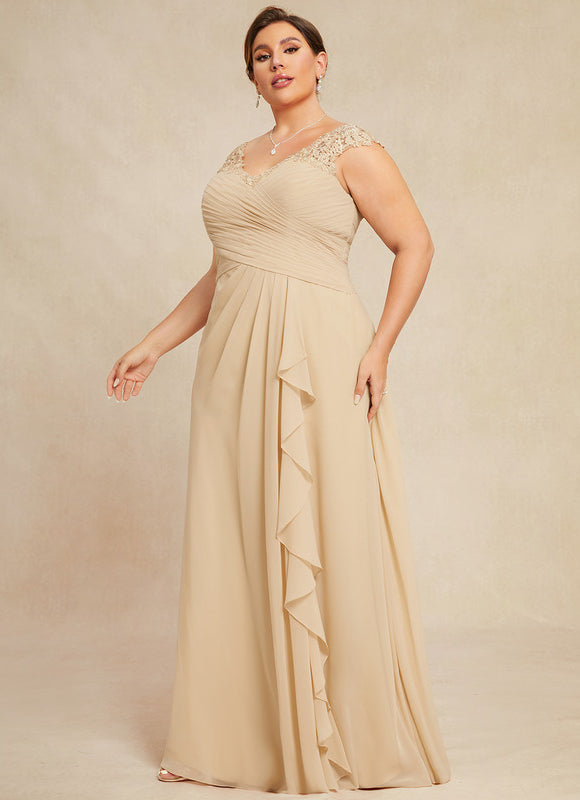 Robe Longue Élégante Champagne - gallery 5
