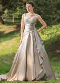 Robe Satin Champagne Dorée