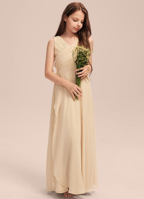 Robe Longue Plissée Champagne