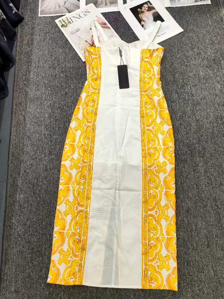 Robe jaune dorée vintage