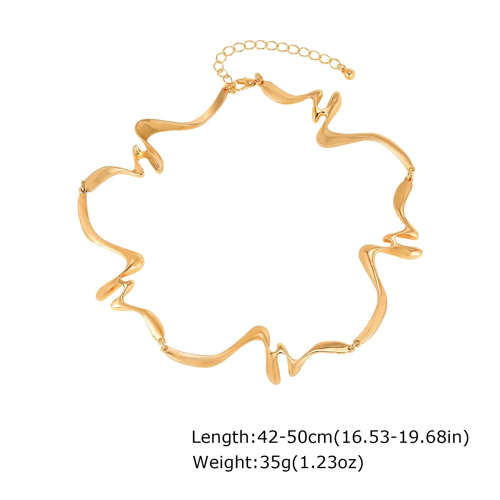 Fluid Wave Gold Necklace & Bracelet Set for Delicate Refinement