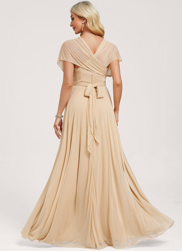 Robe Longue Fluide Dorée Multiposition - gallery 8