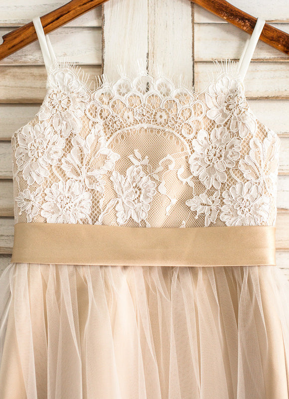Robe Blanche Et Dorée Fille - gallery 4
