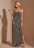 Robe Plissée Dorée