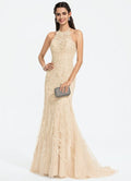 Robe Sirène Élégante En Tulle Brodé Crème.