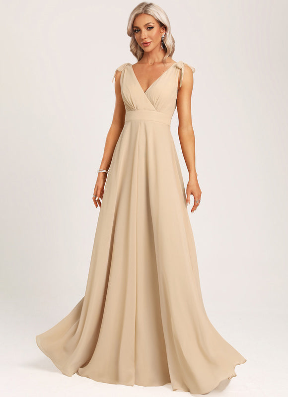 Robe Longue Beige Dorée - gallery 5