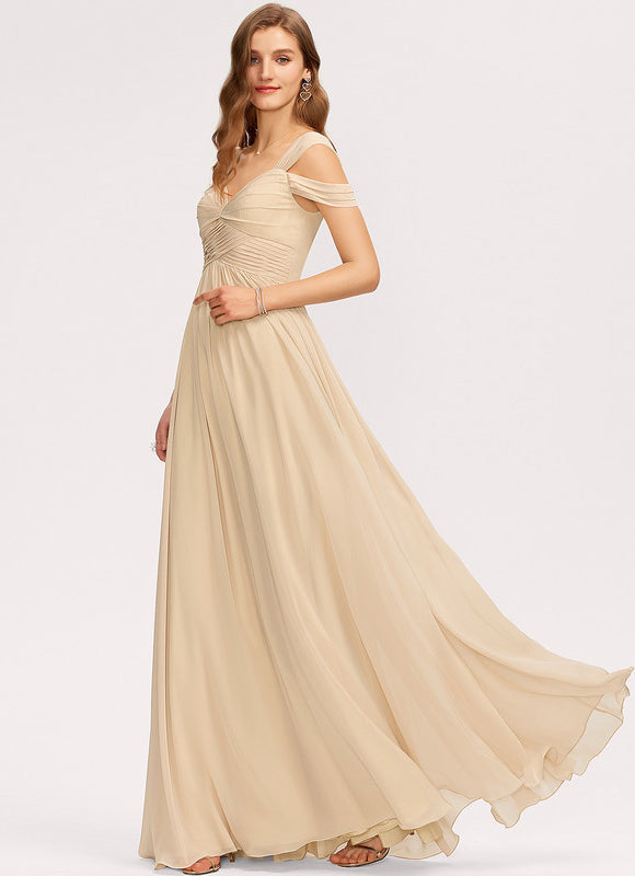 Robe De Soirée Longue Dorée - gallery 1