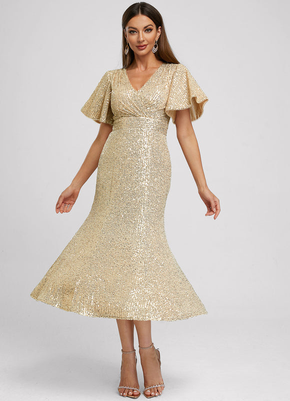 Robe De Cocktail Dorée - gallery 3