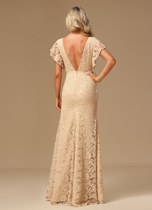 Robe Longue Dorée Demoiselle D'Honneur - gallery 5