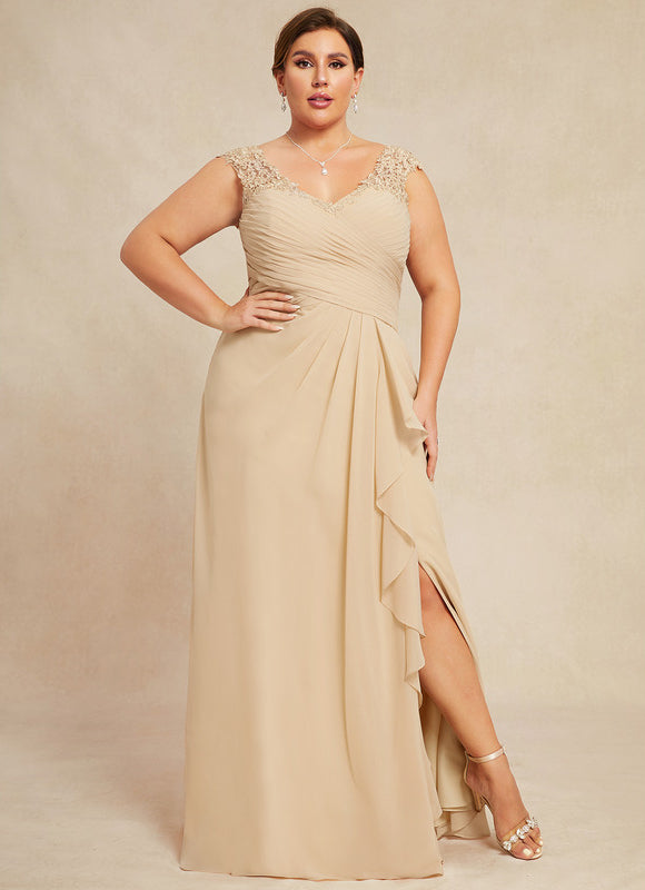 Robe Longue Élégante Champagne - gallery 4